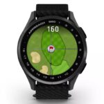 Garmin Approach S50 43mm GPS Reloj Inteligente de Golf — Bisel de aluminio gris pizarra con correa ComfortFit de nailon en color negro